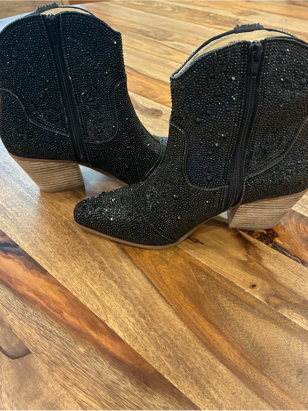 Matisse Black Harlow Rhineston Women's Western Ankle Boots